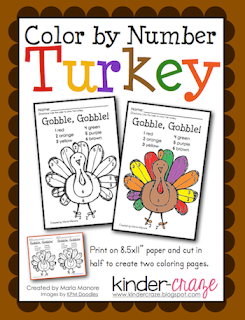Classroom Freebies Too: Color by Number Turkey