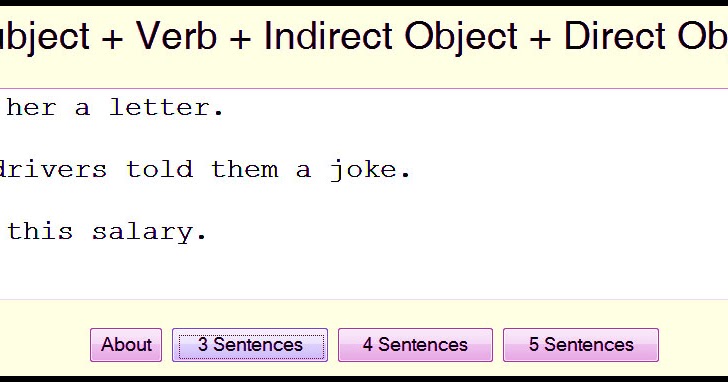 Subject + Verb + Indirect Object + Direct Object | English ...