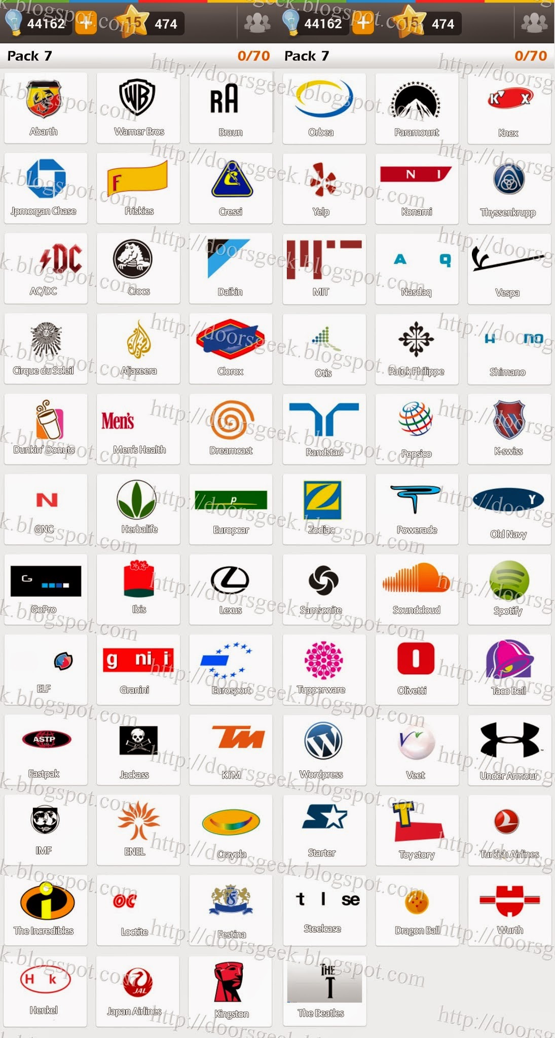 Logo Game: Guess the Brand [Regular] Pack 7 ~ Doors Geek