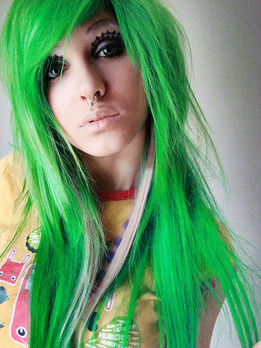 Photos Brazilian Colors Dyed Hair Girl Green Cute