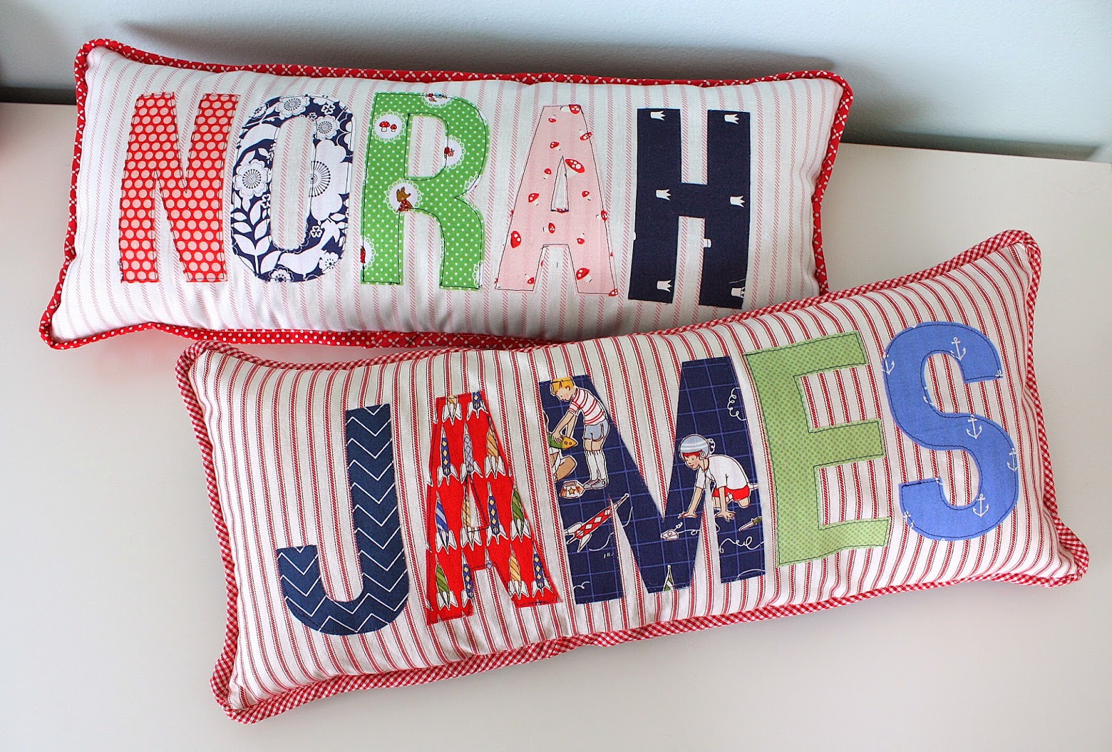 Applique Name Pillows Diary of a Quilter a quilt blog
