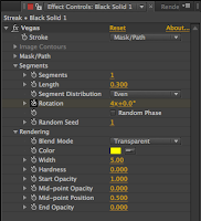 Parameters of the Vegas Effect in Adobe After Effects.