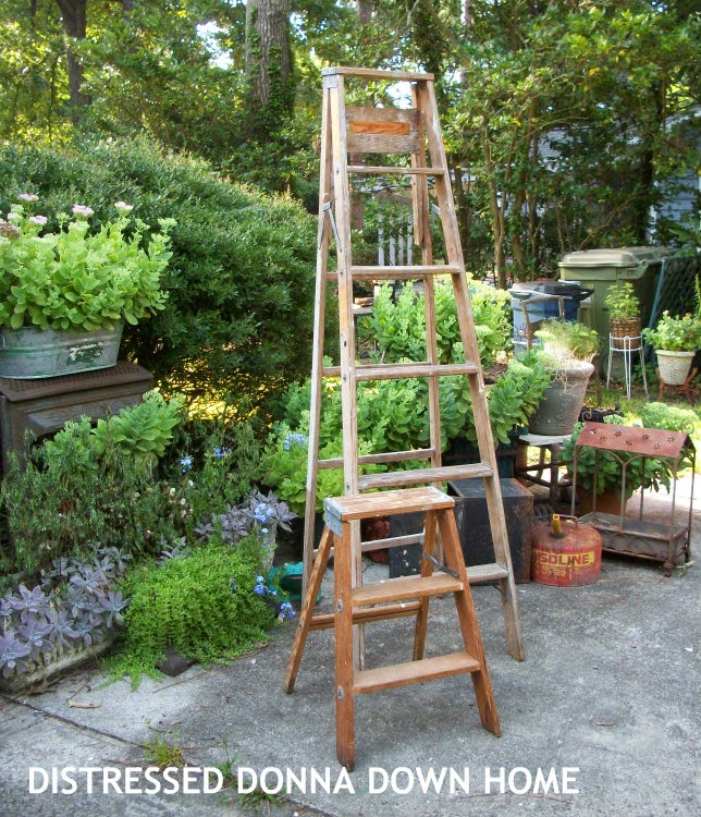 wooden ladder makeover, painted ladders