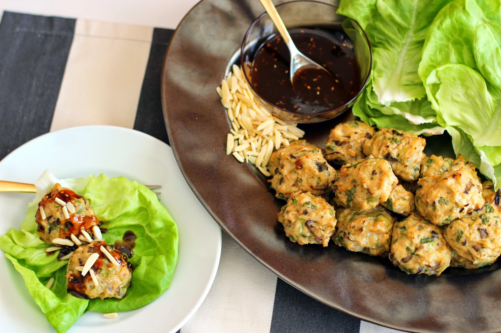 The Owl with the Goblet Asian Chicken Meatball Lettuce Wraps