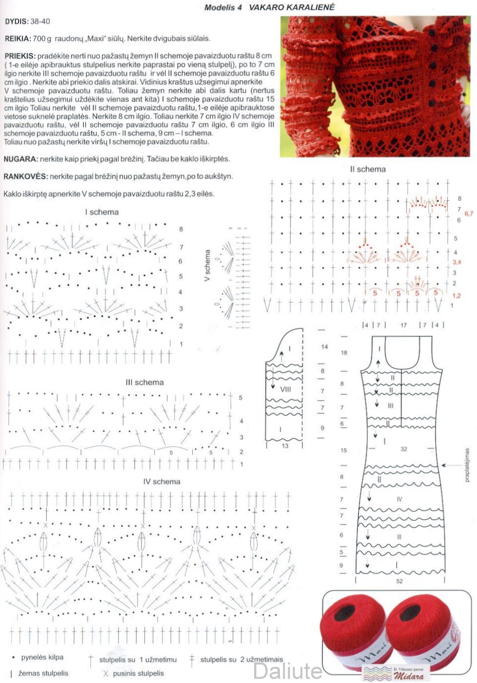 Irish crochet & CROCHET RED DRESSКРАСНОЕ ПЛАТЬЕ