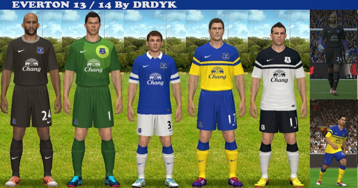 pes-modification: PES 2014 Everton 13-14 GDB Kits by DRDYK