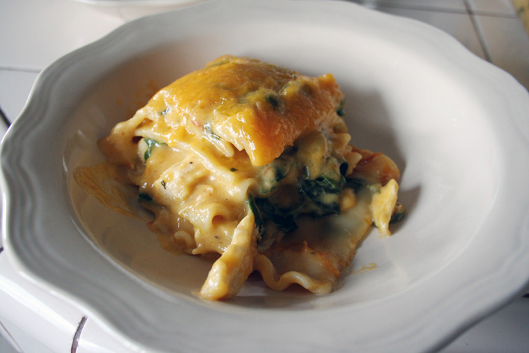 Cheddar Chicken Lasagna eatTALK food for blog