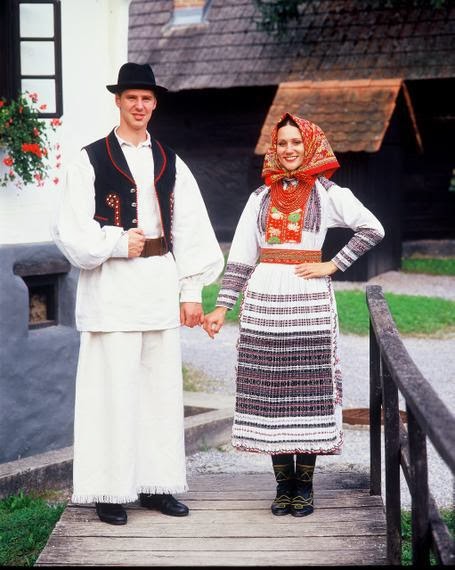 Men's and Women's Croatian Folk Costumes