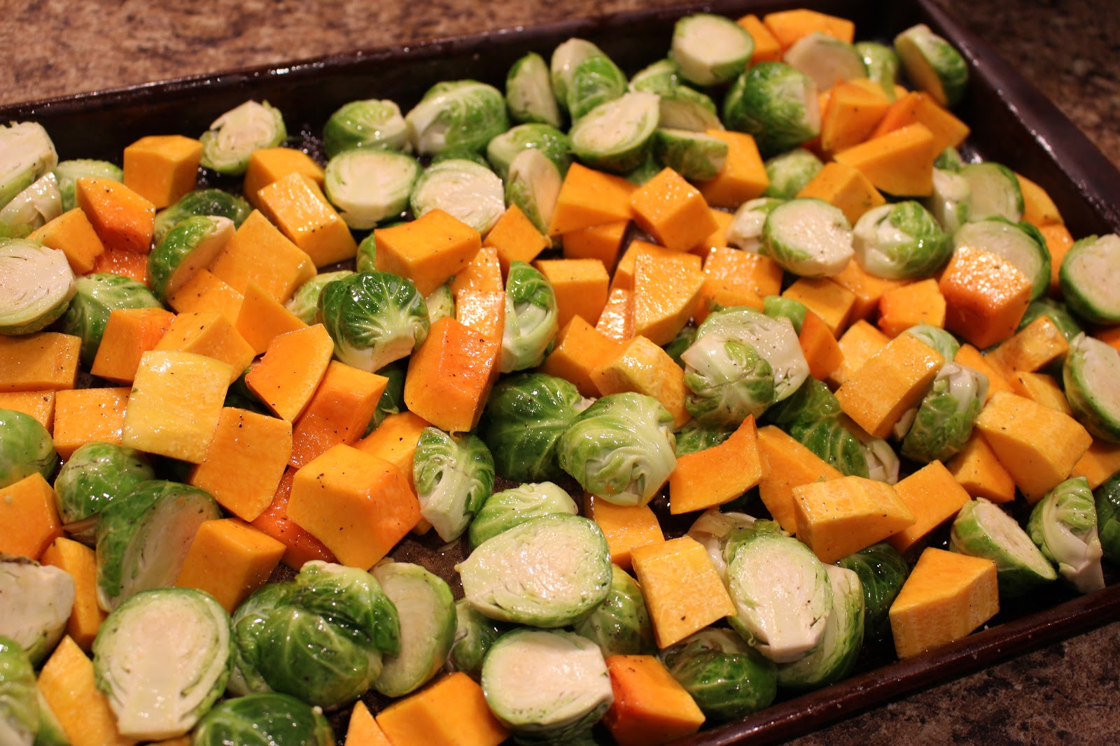 Jenn's Random Scraps Balsamic Dijon Roasted Brussels Sprouts and