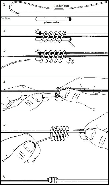 Nail Knot use to attach leader butt to fly line or to attach backing to fly