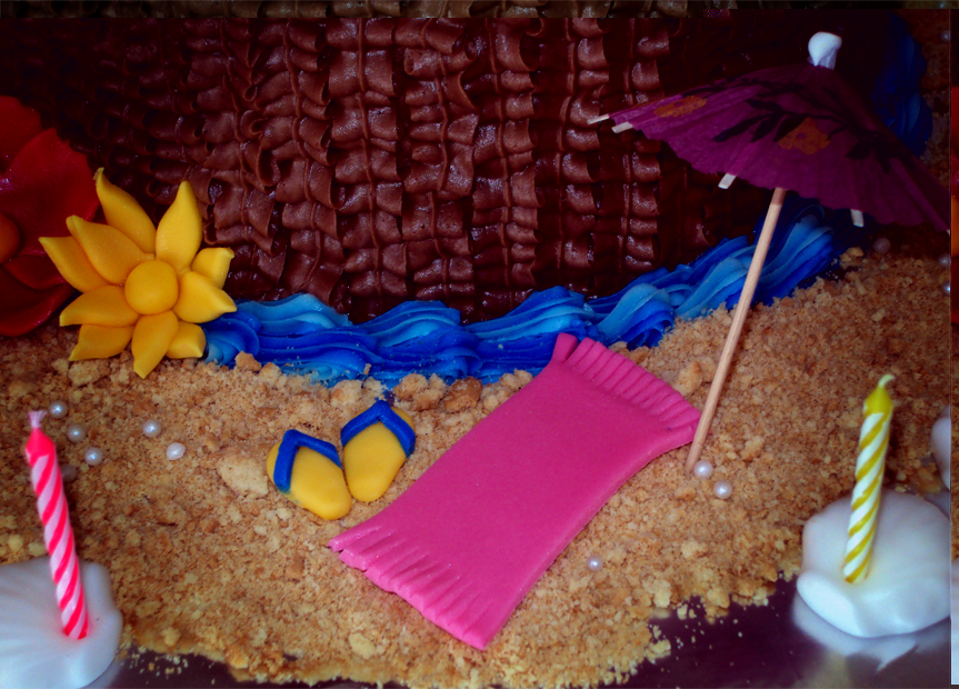 Delana's Cakes Hawaiian Themed Chocolate Cake