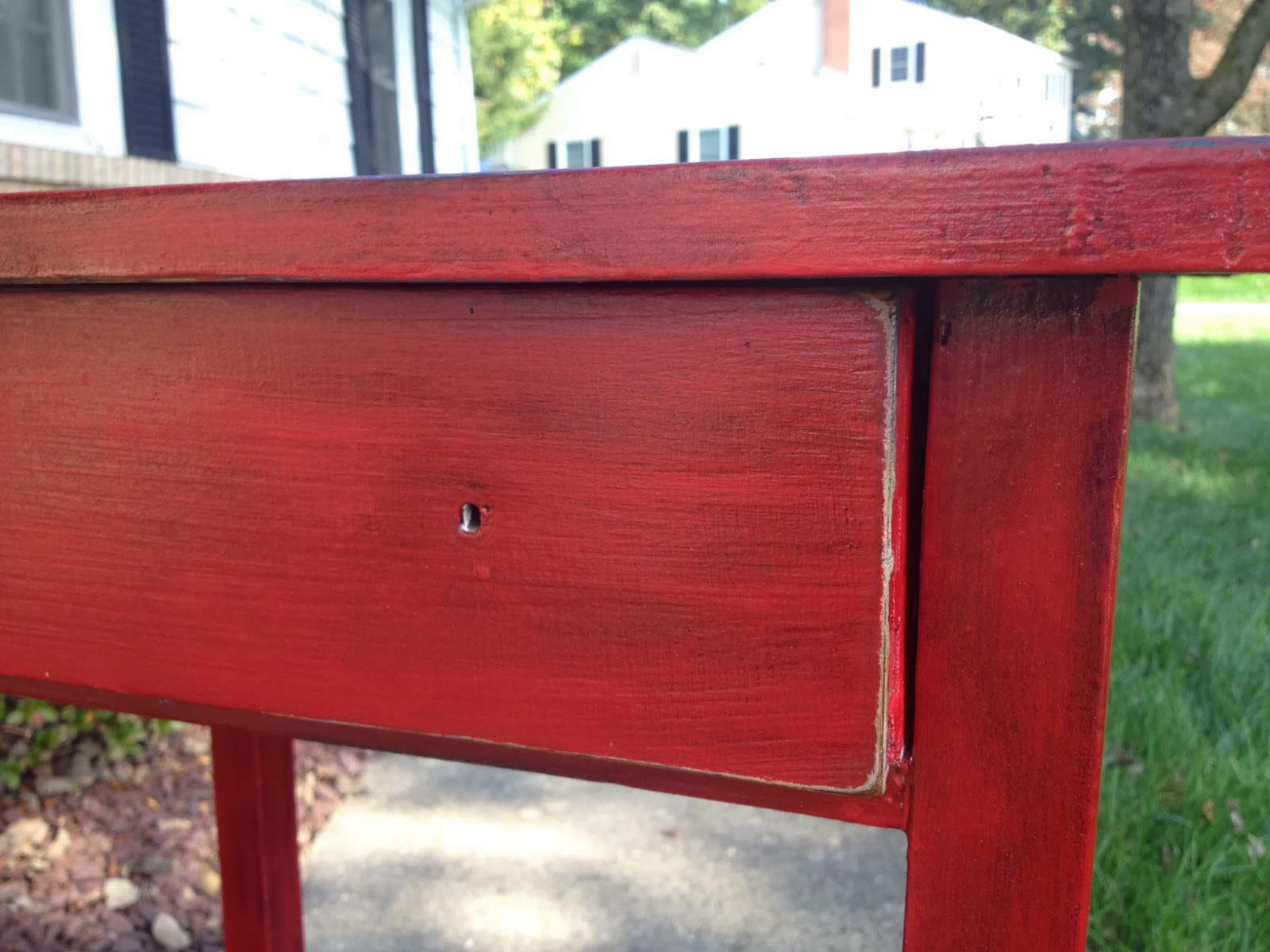 Two It Yourself 'Antique' painted table using stain over paint