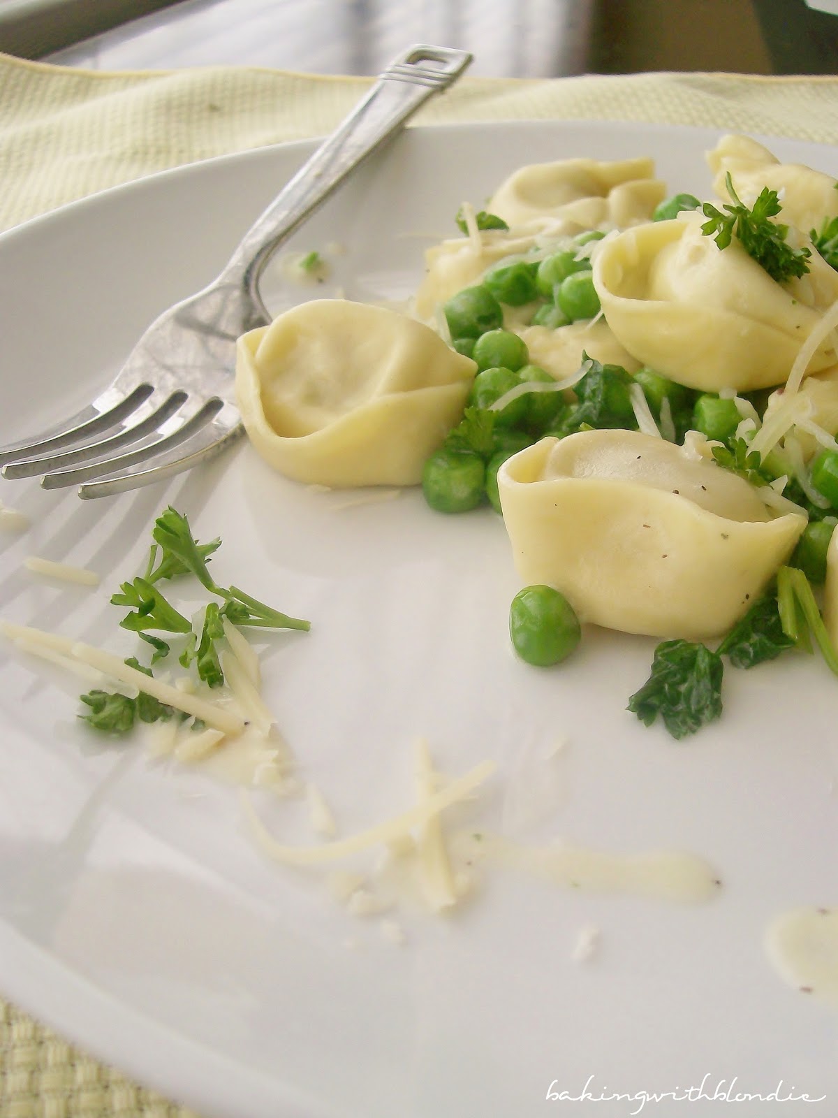 Chicken & Prosciutto Tortellini Alfredo with Peas