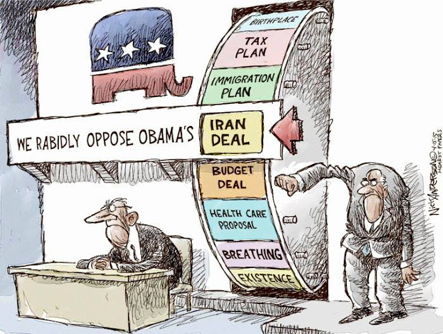 Republican's spinning wheel to determine what Obama policy, including 