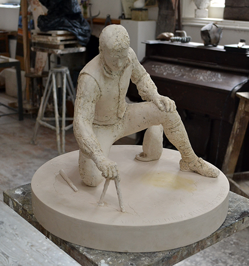 Matthew Flinders memorial statue Assembling the plaster maquette