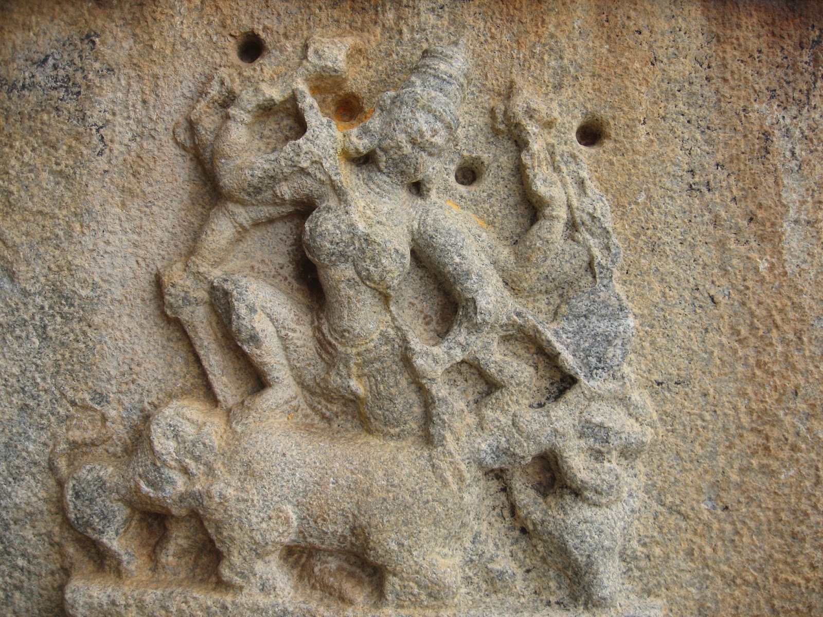 India Karnataka Hampi Vijayanagar ruin-city gully Asia 