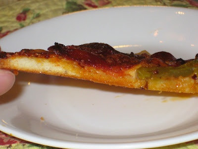 Thinness of a slice of New York style pizza