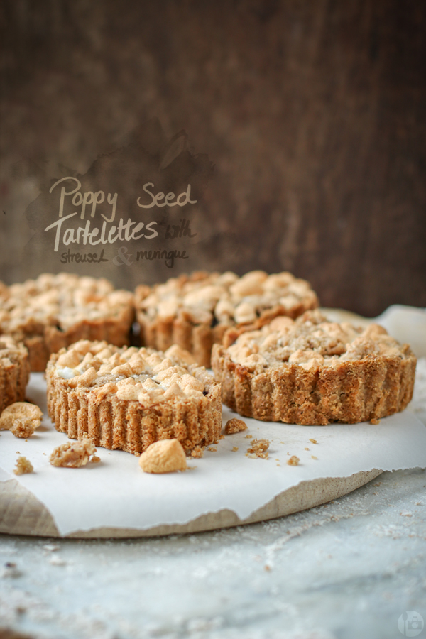 Poppy Seed Tartelettes with streusel and meringue
