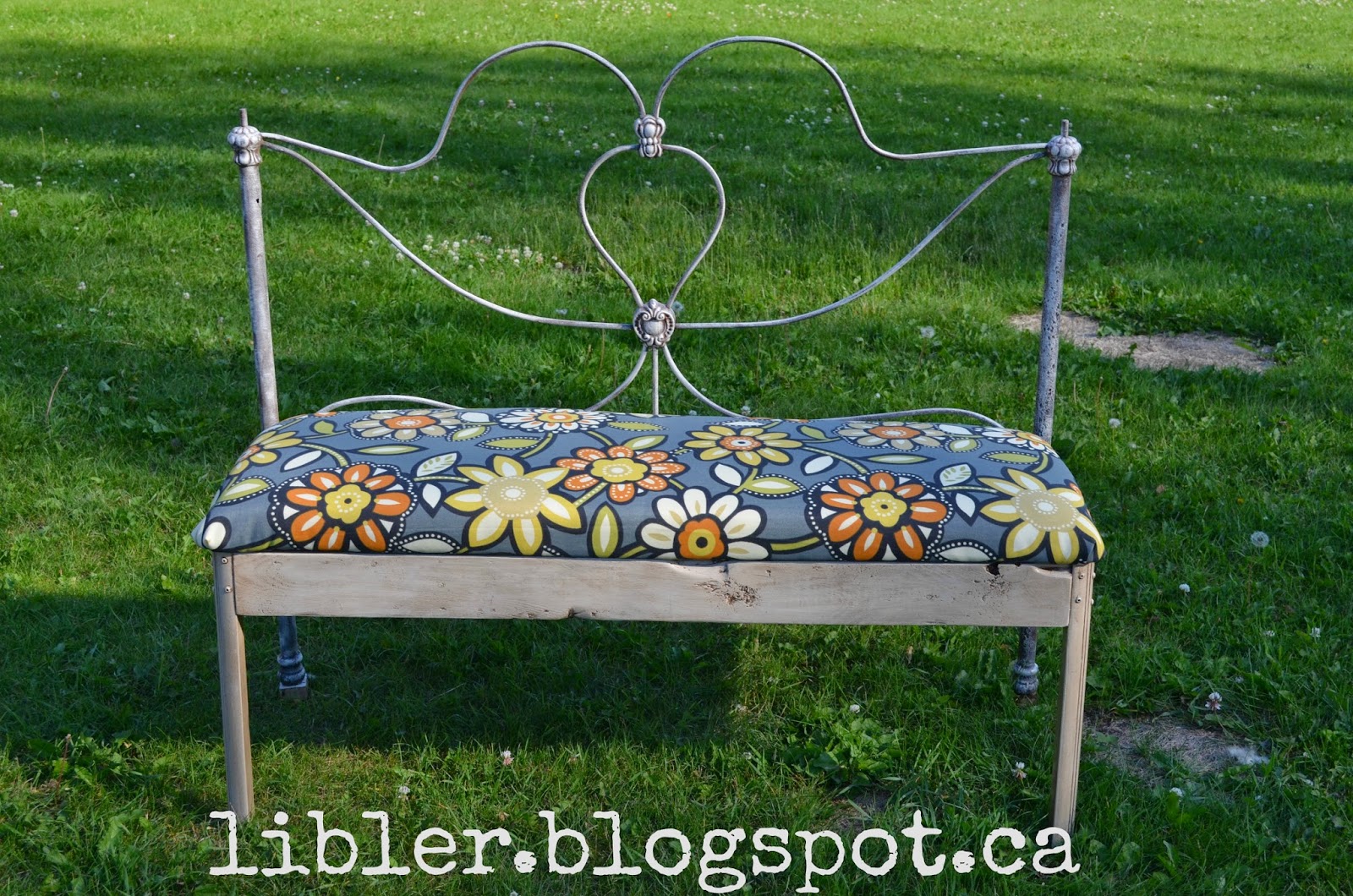 MacGIRLver Rusty Antique Wire Bed Frame Made Into a Bench