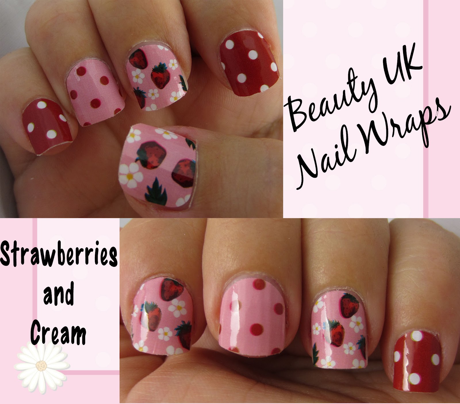 The Manicured Monkey Beauty UK Nail Wraps Strawberries and Cream