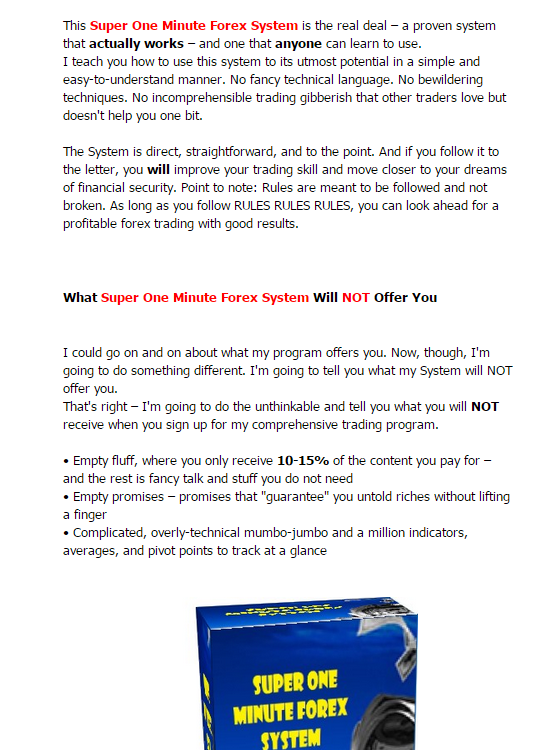 Super one minute forex system