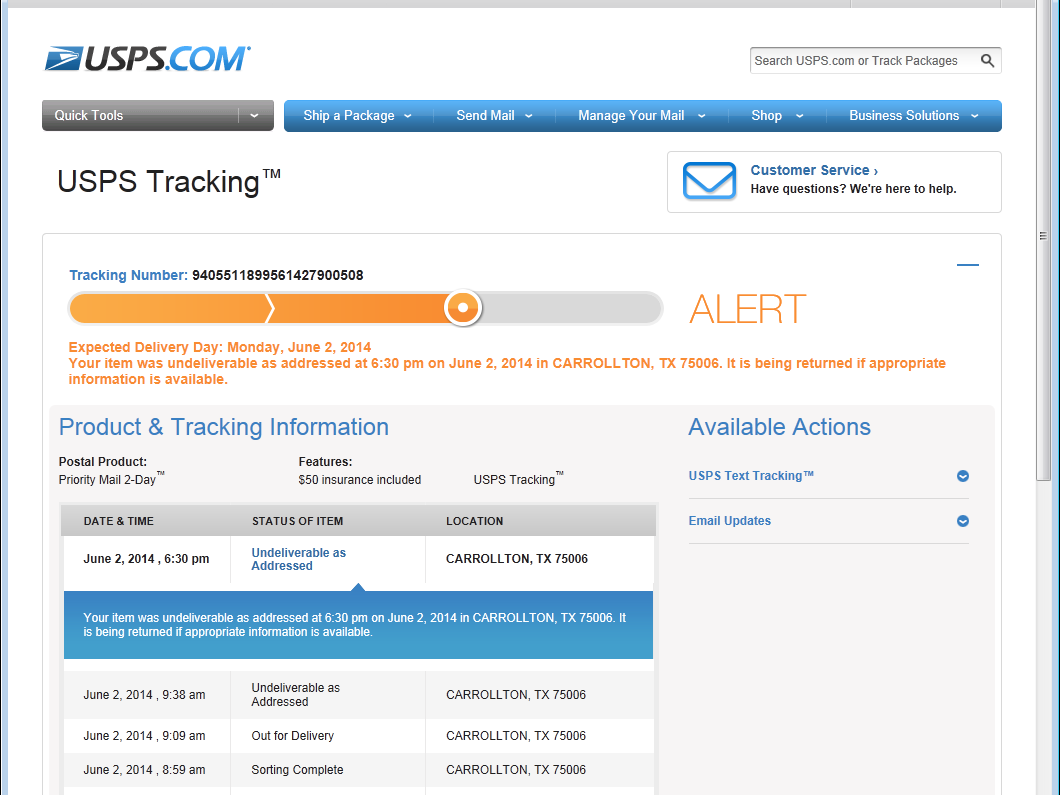 usps tracking parcel