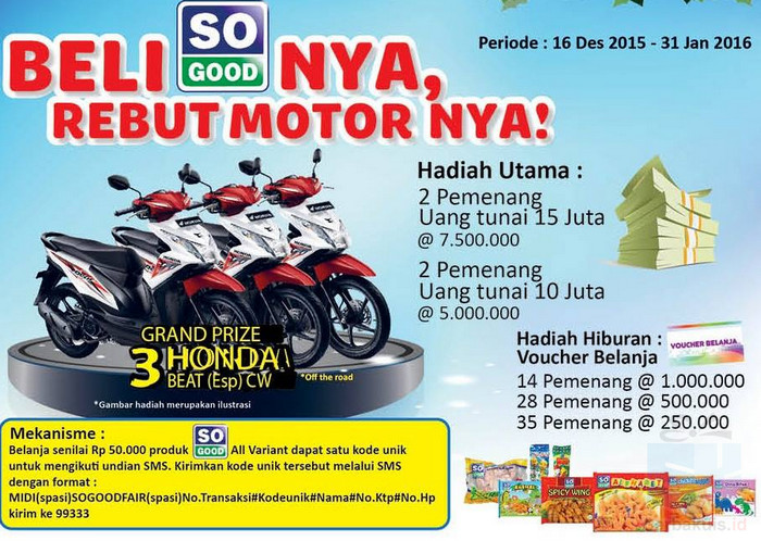 promo Undian So Good Alfamidi Berhadiah 3 Motor Honda Beat promo Undian So Good Alfamidi Berhadiah 3 Motor Honda Beat