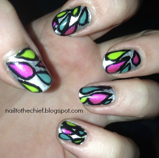 chrome multi color raindrop nails chrome multi color raindrop nails