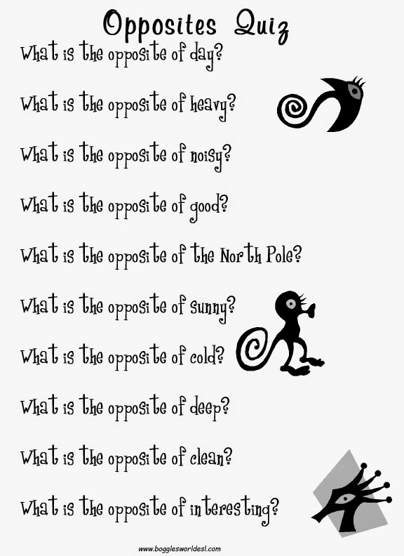 Up up with people: OPPOSITES