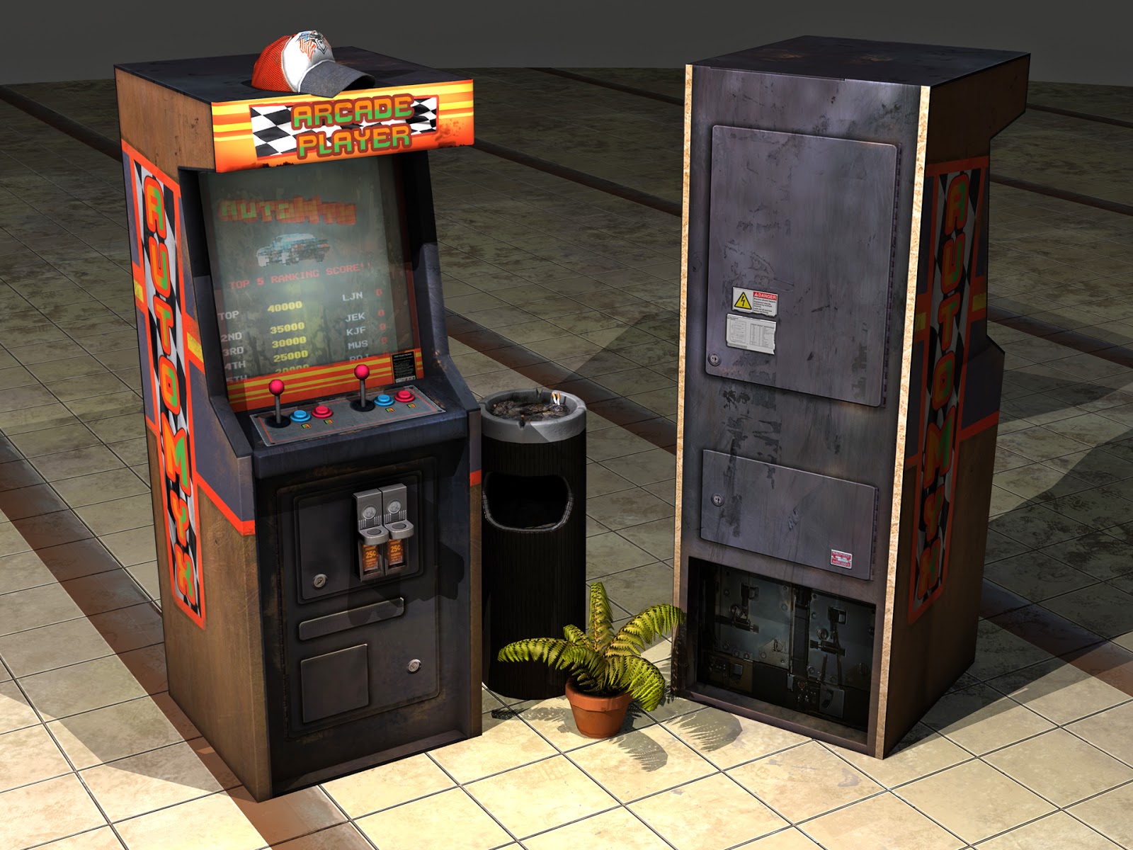 Gas Station Assets, 1980's setting 3D.