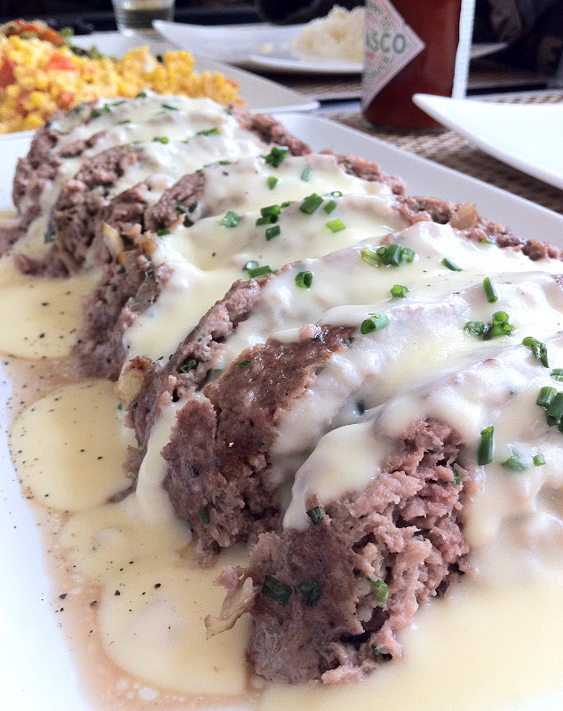 Food Makes Me Happy Simple Meatloaf with Cheddar and Monterey Jack Gravy
