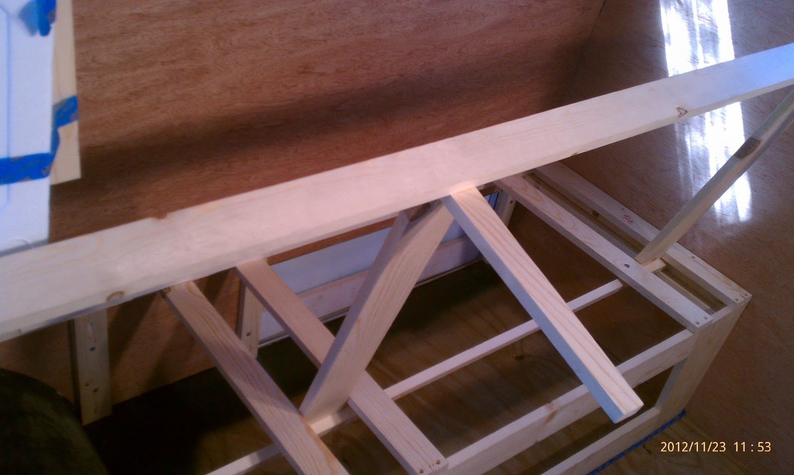 1964 Shasta 16SC Trailer Project Gaucho Bed and Bench.