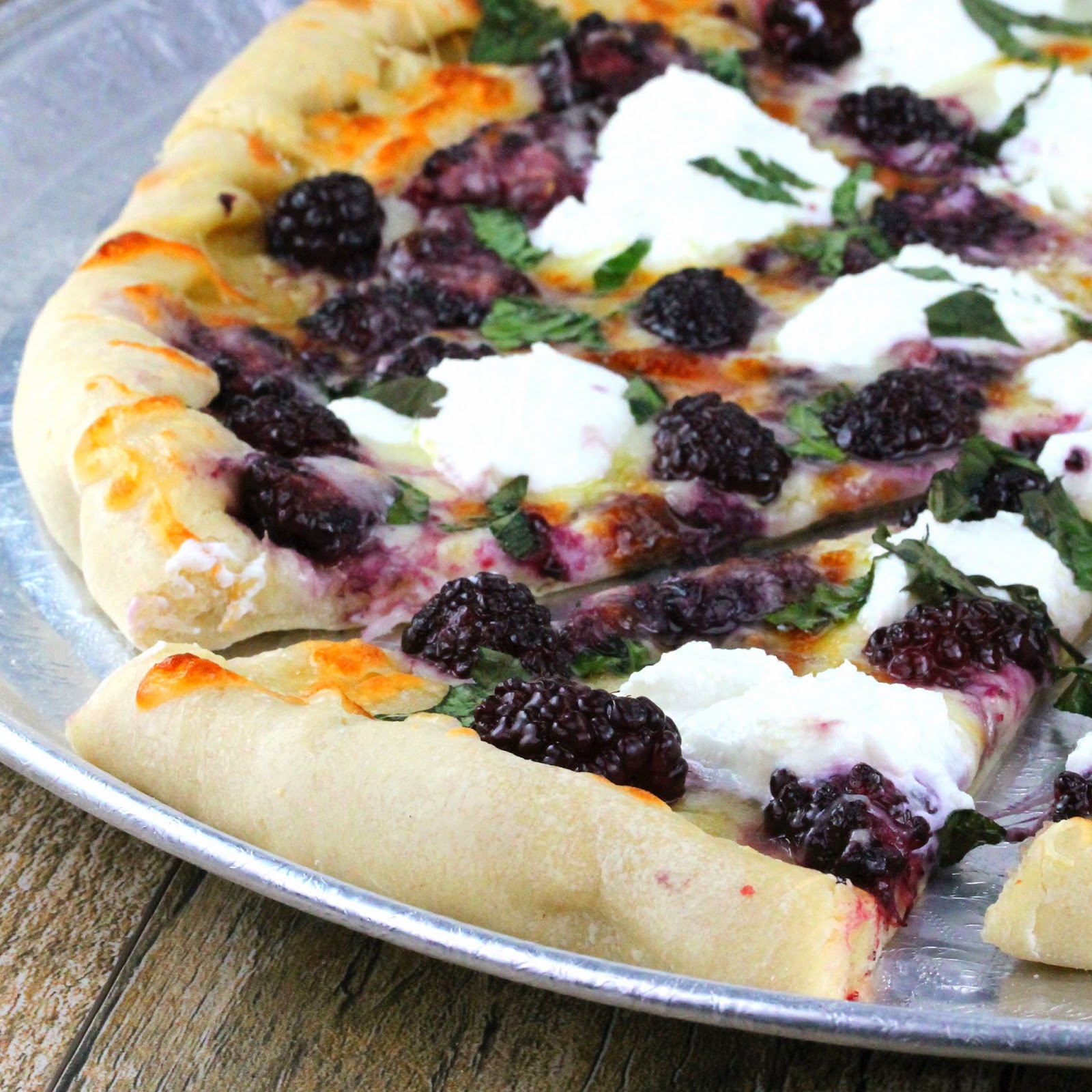 Blackberry Basil Ricotta Pizza