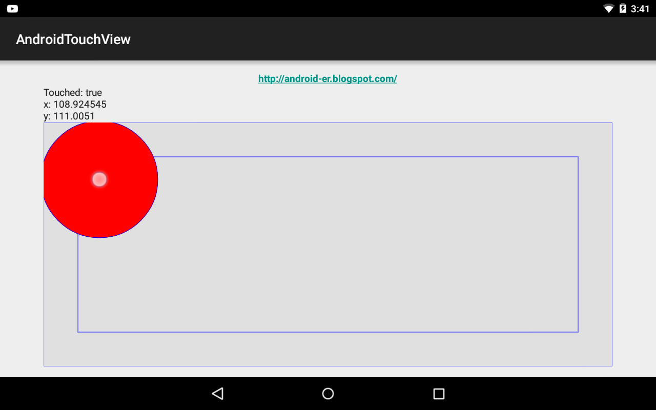 Androider Android custom touch view, with callback interface.