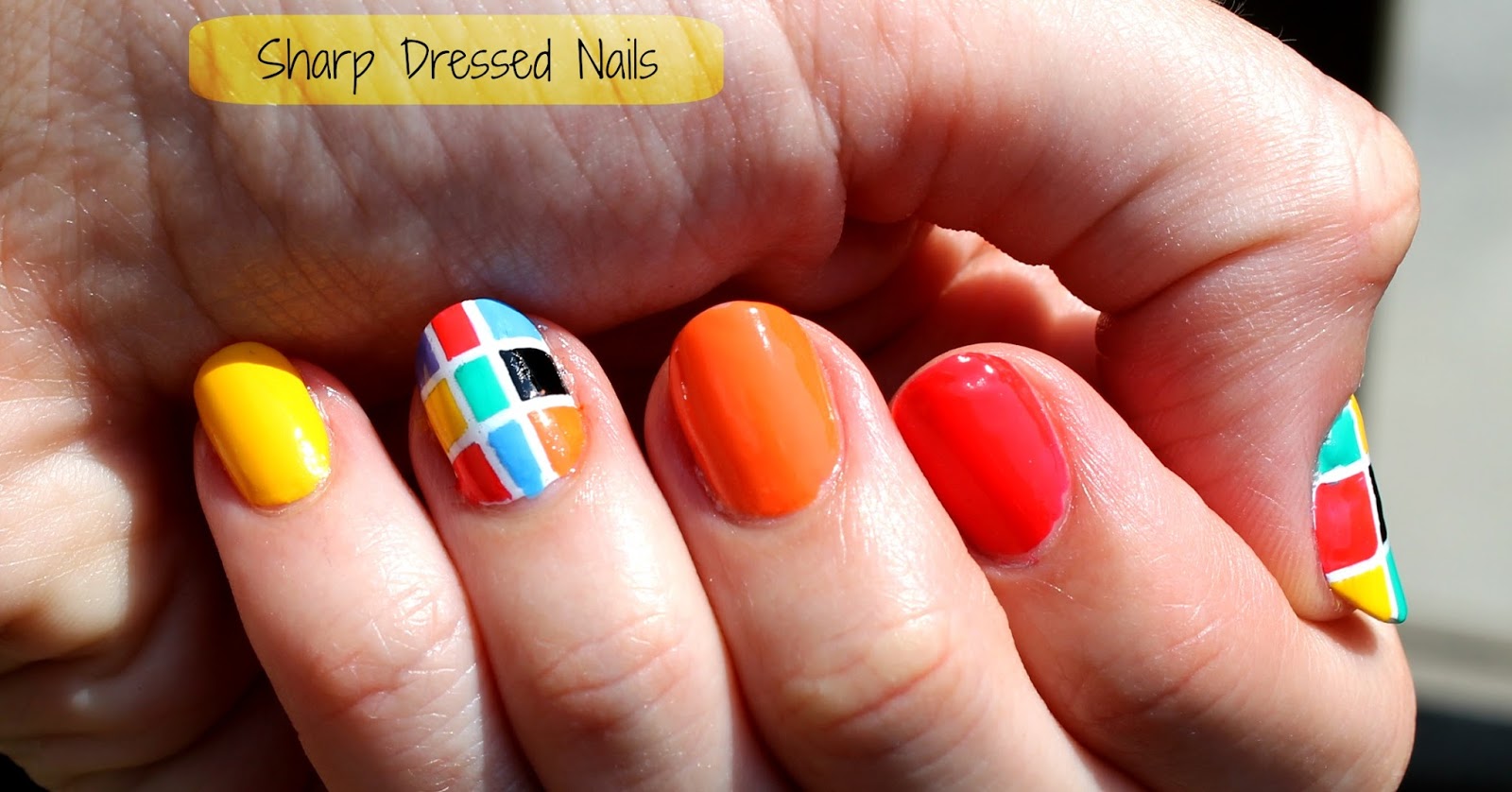 Sharp Dressed Nails: Rainbow Checkered Nails