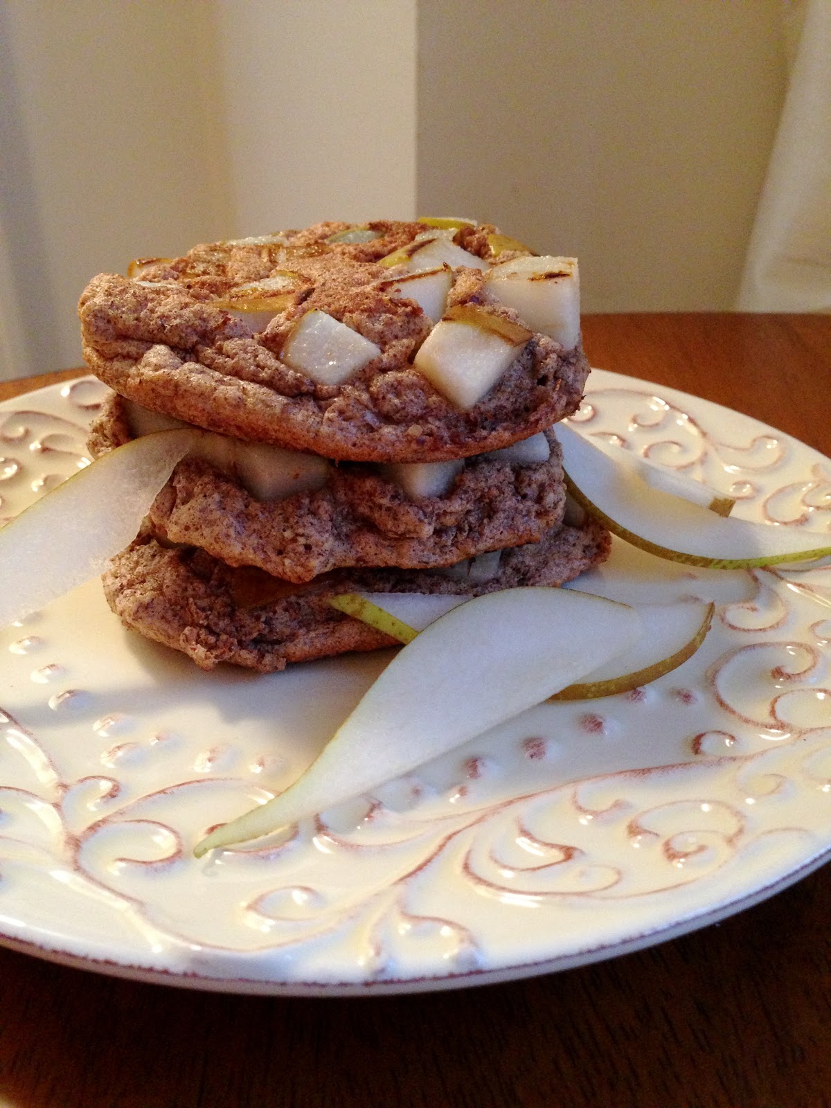 glutenfreehappytummy Pear Pancakes w/ Blueberry Syrup! GF, SCD w/ V