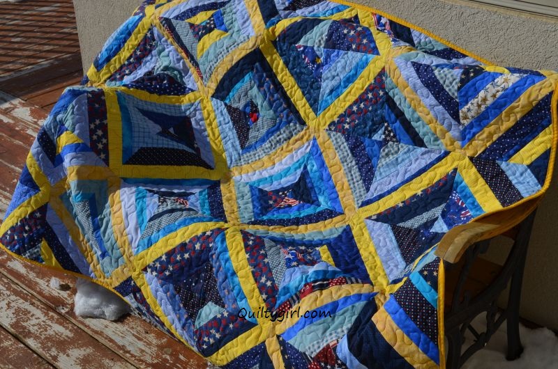 Alycia Quilts Quiltygirl Blue and Yellow Quilt