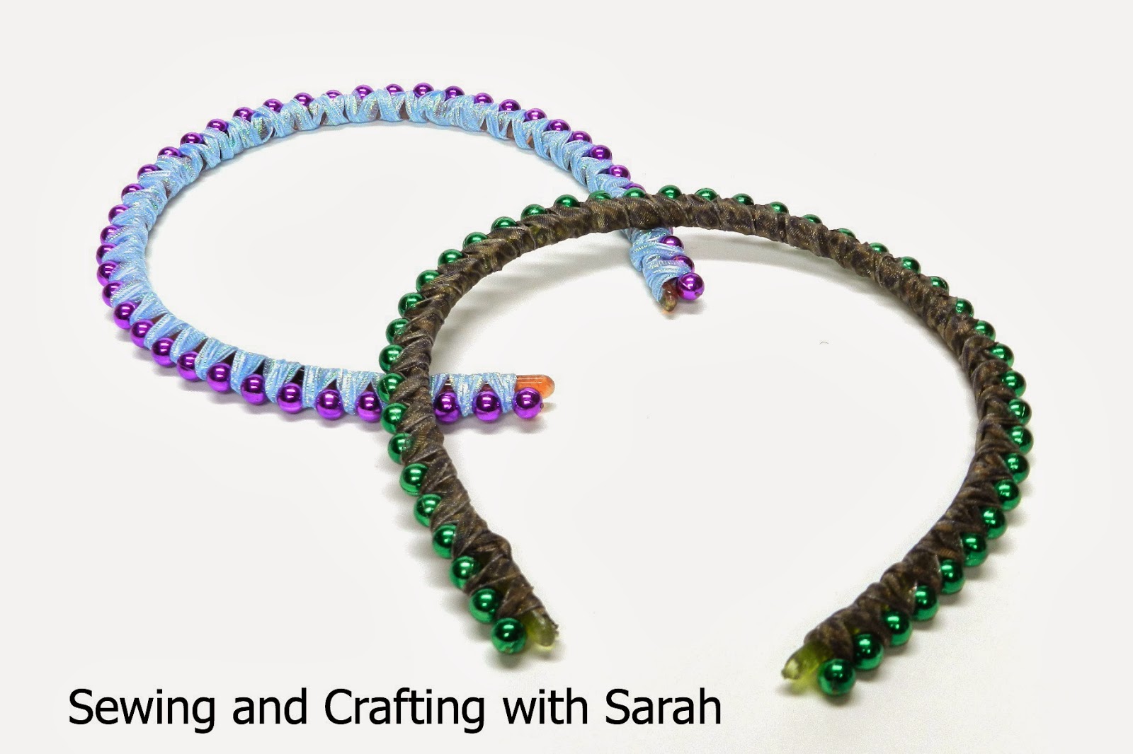 Sewing and Crafting with Sarah Ribbon Wrapped Bead Headbands Tutorial