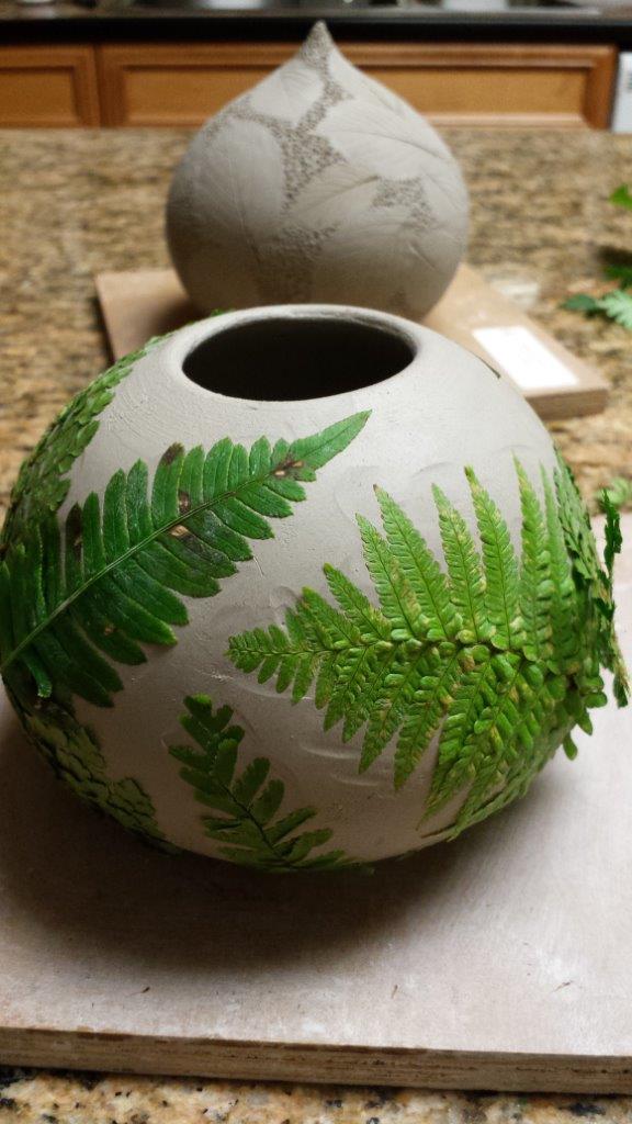 Ceramics It's Just Dirt Another Leaf (Fern) Imprint Vessel