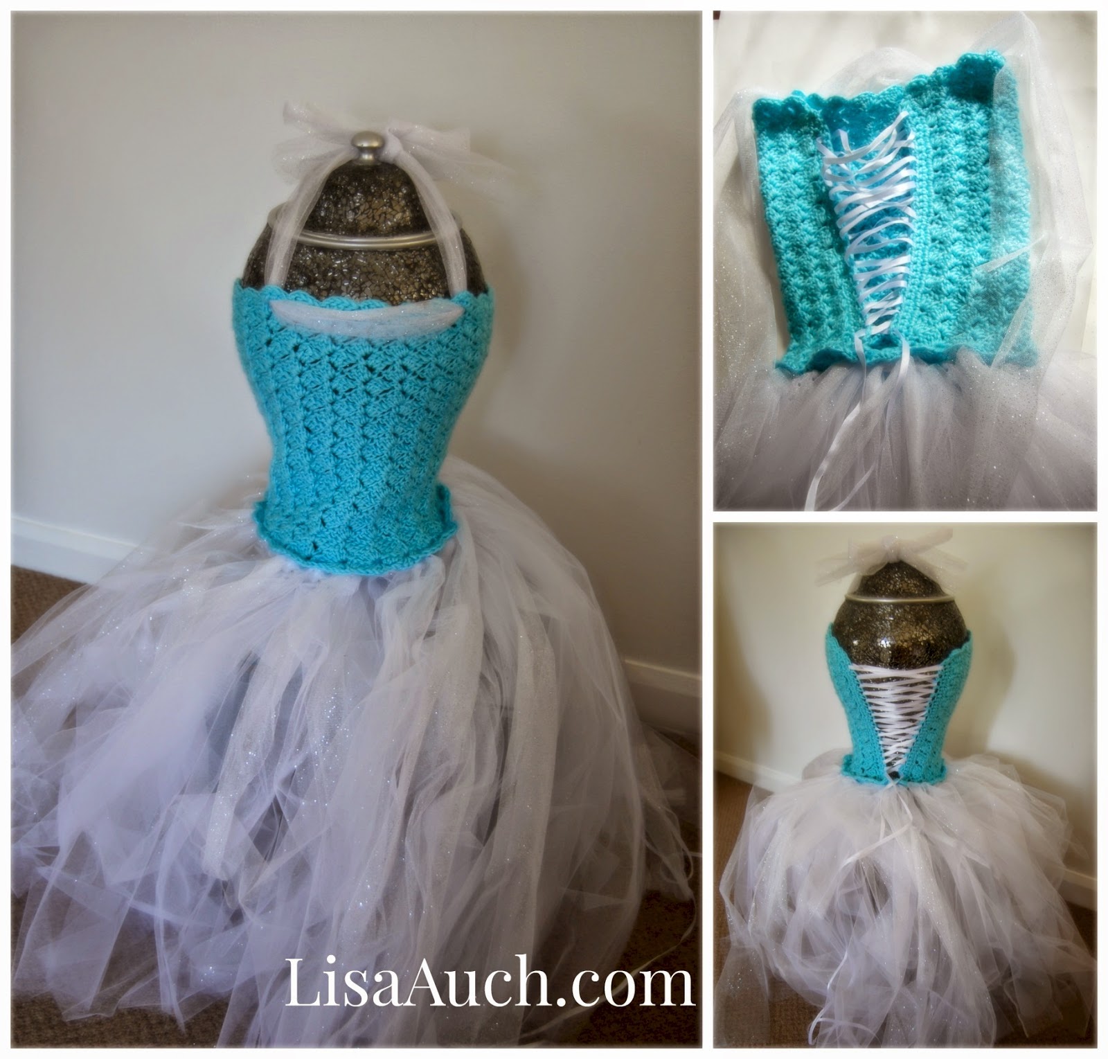 Free Crochet Patterns and Designs by LisaAuch Crochet Top Tutu Dress for an Older Girl (Frozen