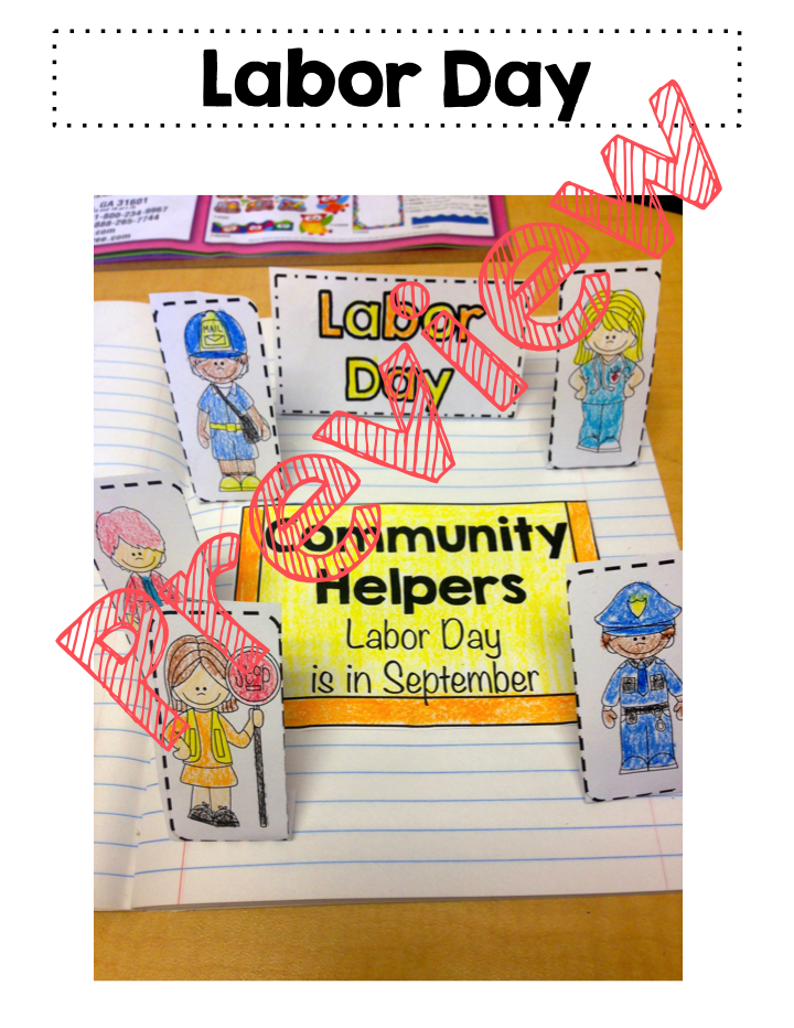 Kindergarten Social Studies Interactive Notebook by Kayse Morris labor day
