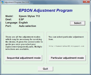 Reset Printer Epson T13x Menggunakan Software Resetter ...
