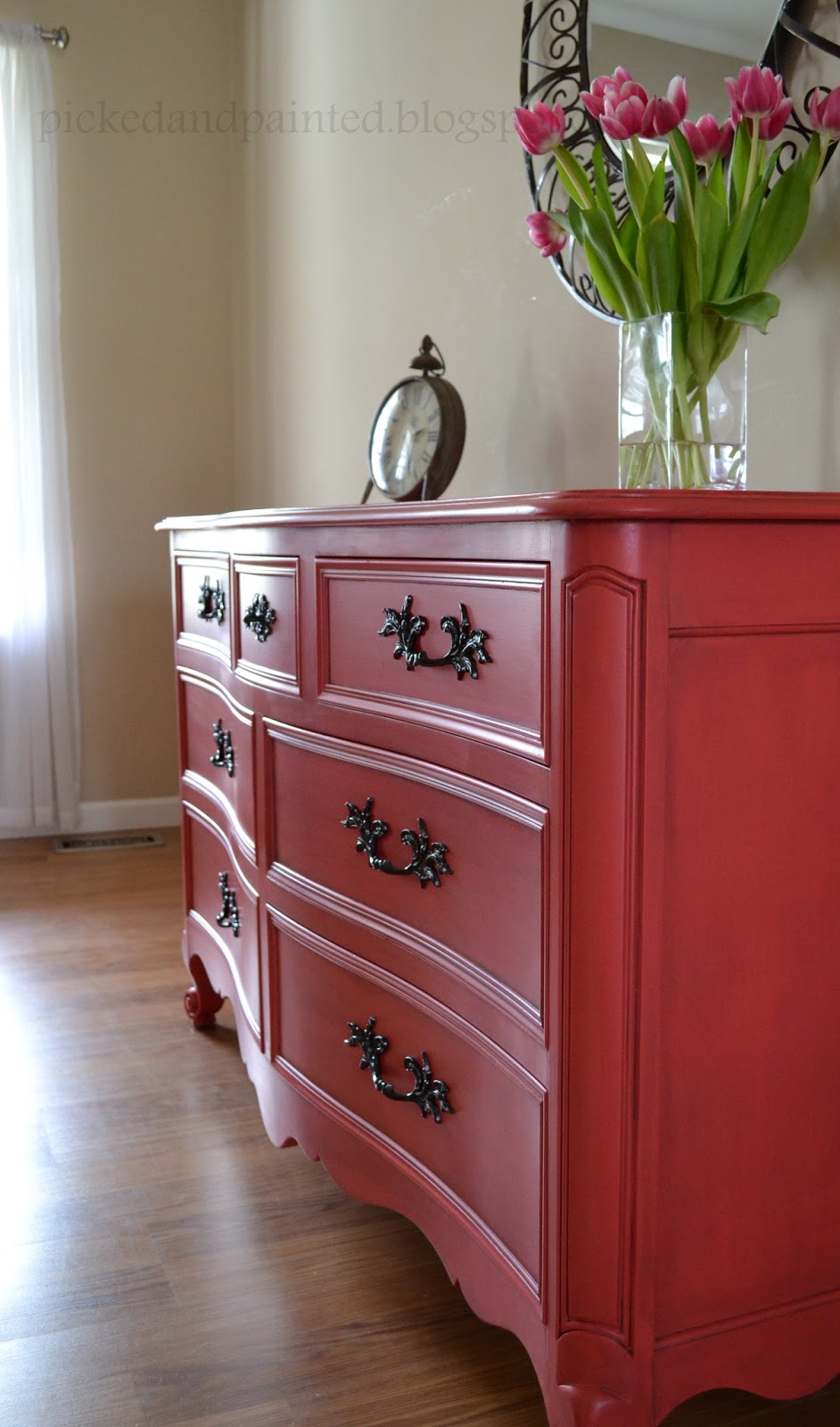 Helen Nichole Designs Custom Dresser Set in Burnt Red