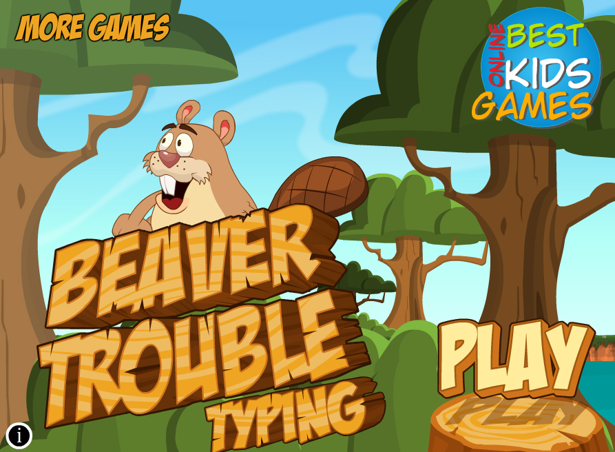 Free Kids Games Beaver Trouble Typing Game (Save The Baby