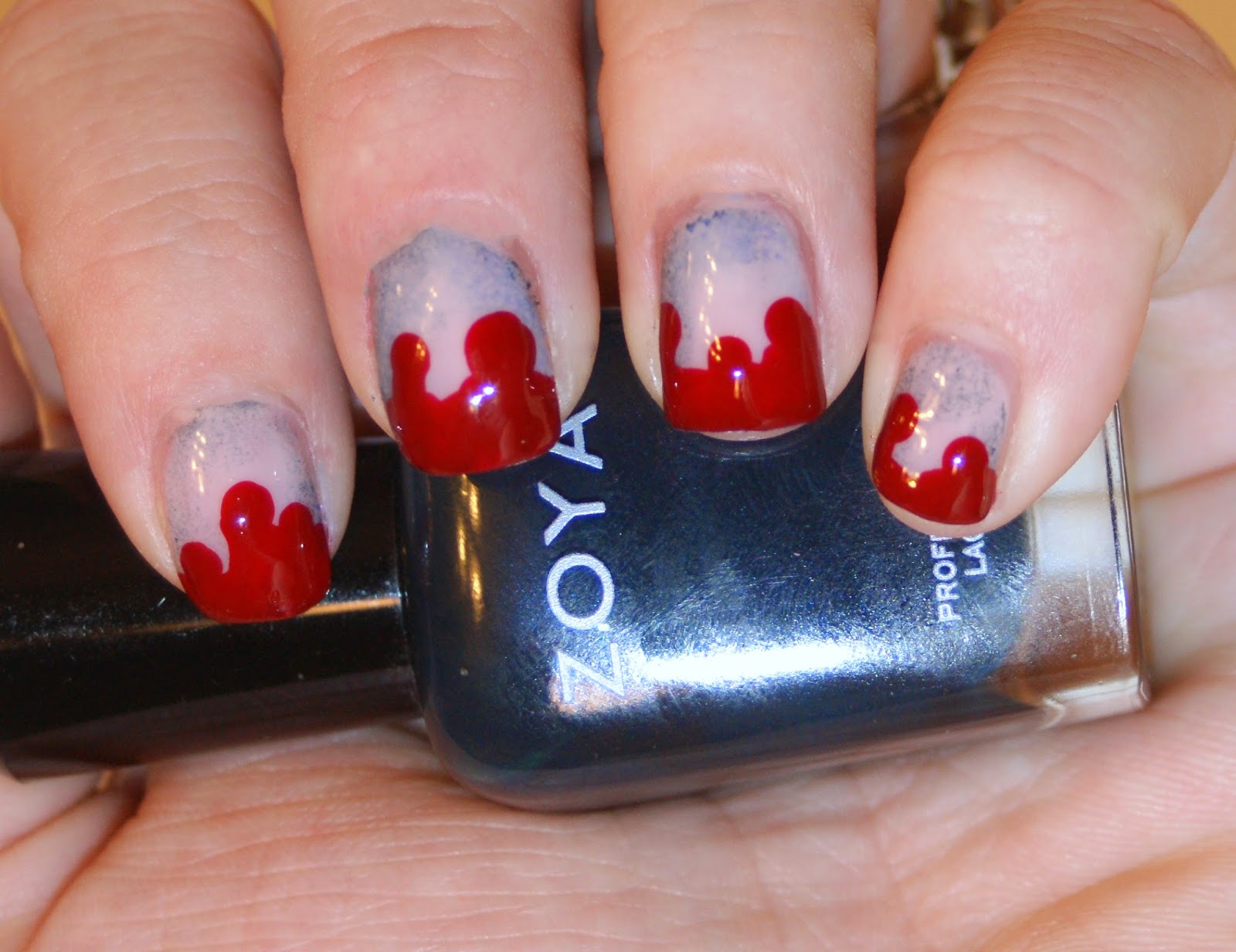 Princess Polish Zoya Bruised and Bloody Nail Art
