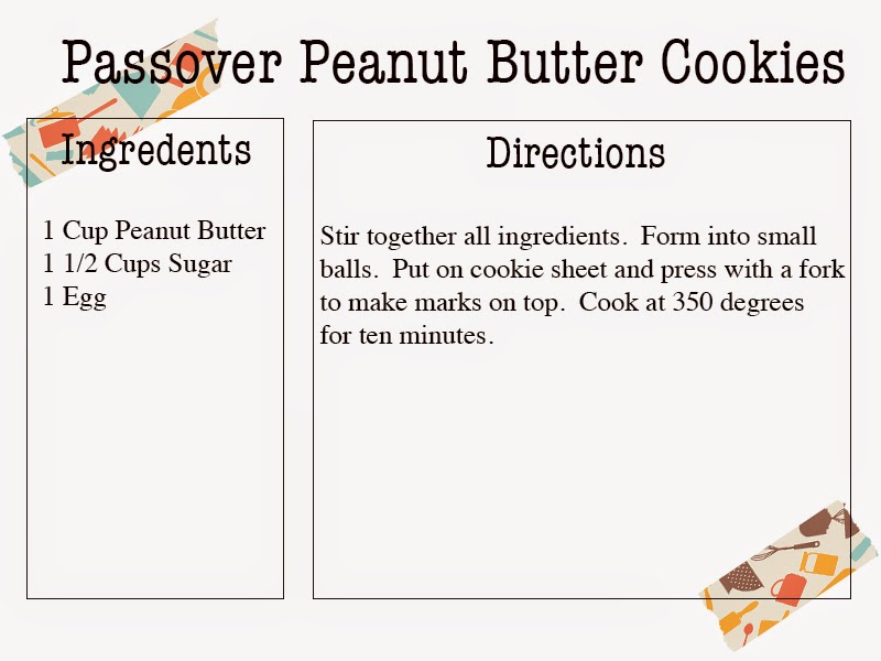 Mrs. Feemehn's Gluten Free Super Easy Passover Peanut Butter Cookies