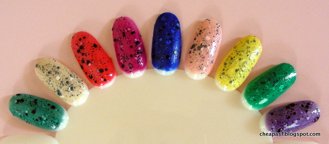 DIY cheap dupes for speckled nail polish
