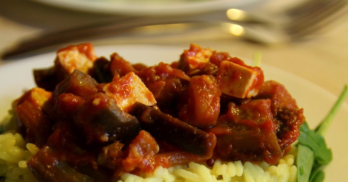 Lazy Vegan Eggplant Curry with Rice