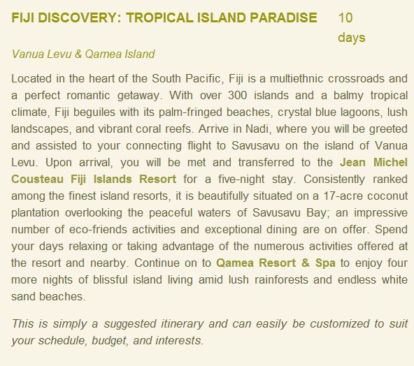 Vacation Itinerary