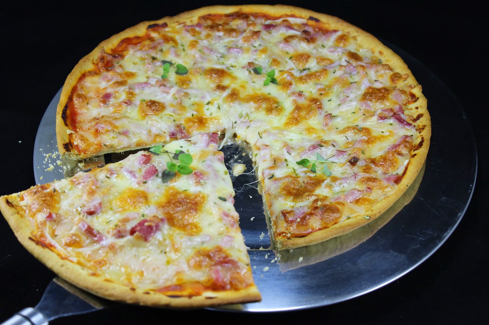 PIZZA de BANDEJA 🍕Receta exprés 🇮🇹 lista en 4 HORAS (65% Hidro) en el  horno de casa con harina comun 